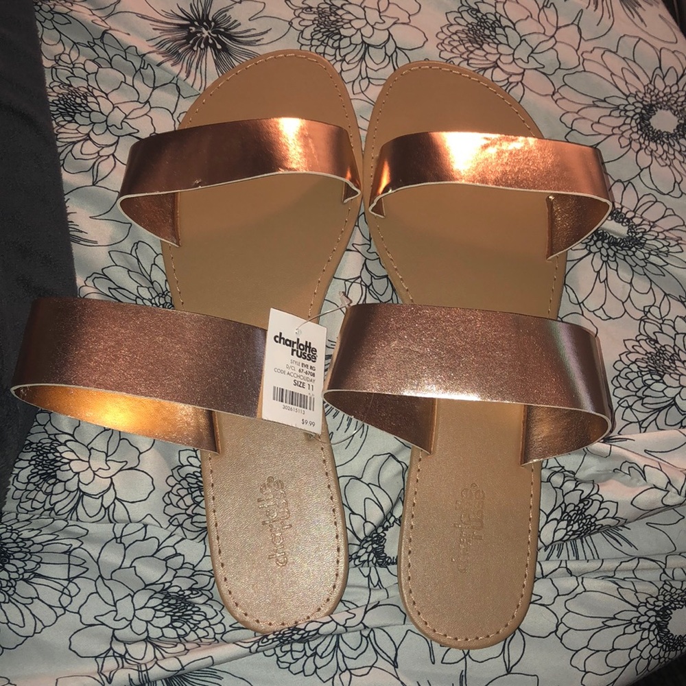 Charolette Russe Brown Metallic Sandals
